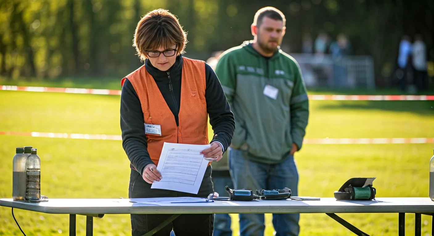 Handler receiving run order at trial registration