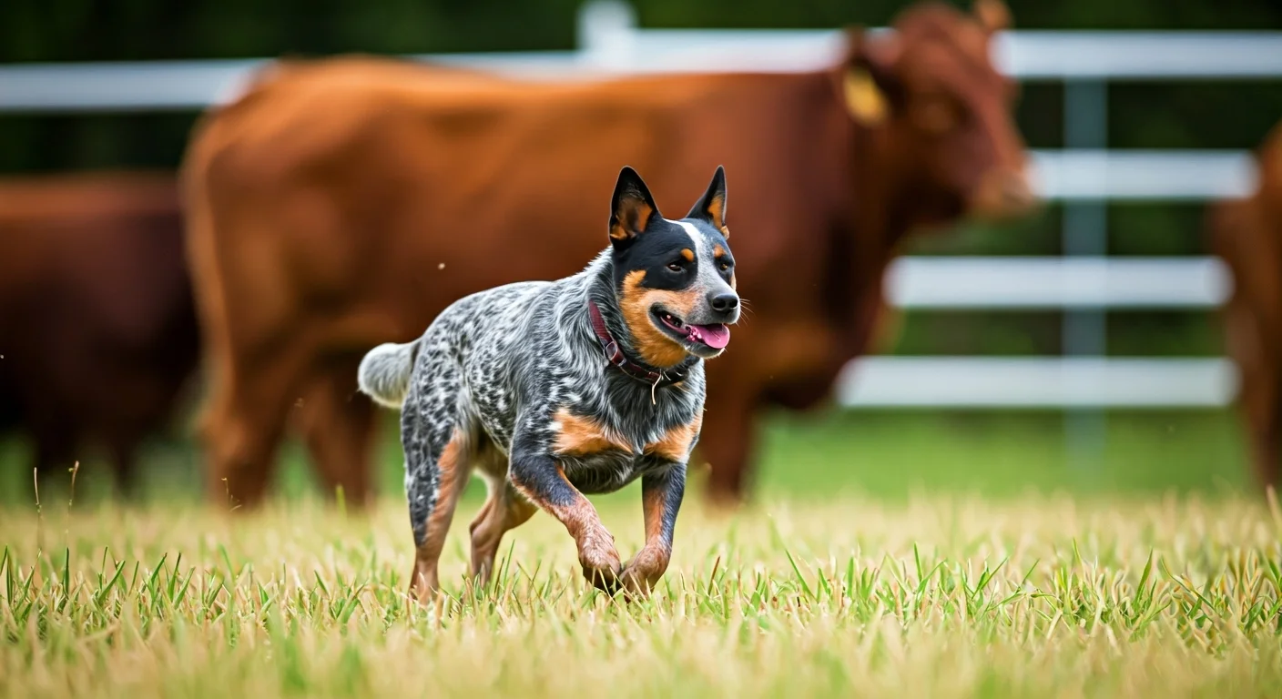 Australian Cattle Dog working with livestock
