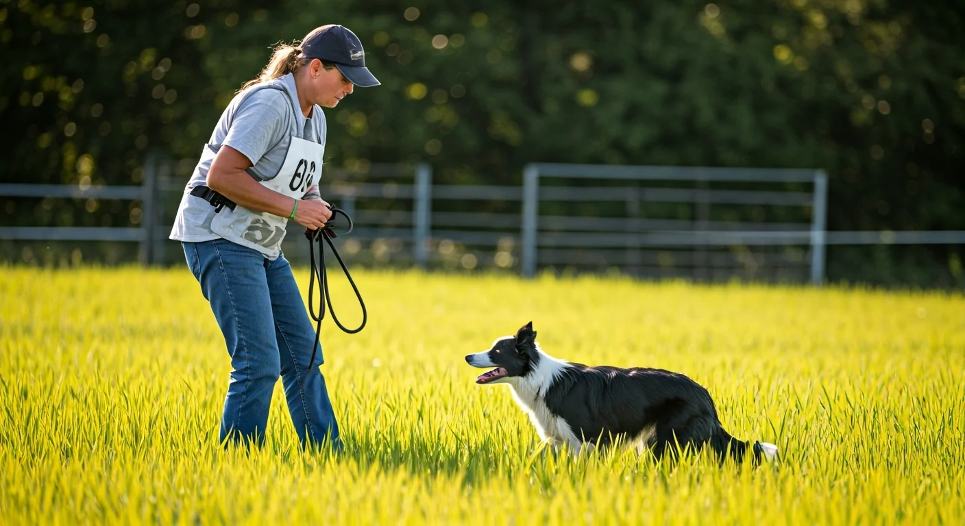 Experienced handler in pre-run preparation