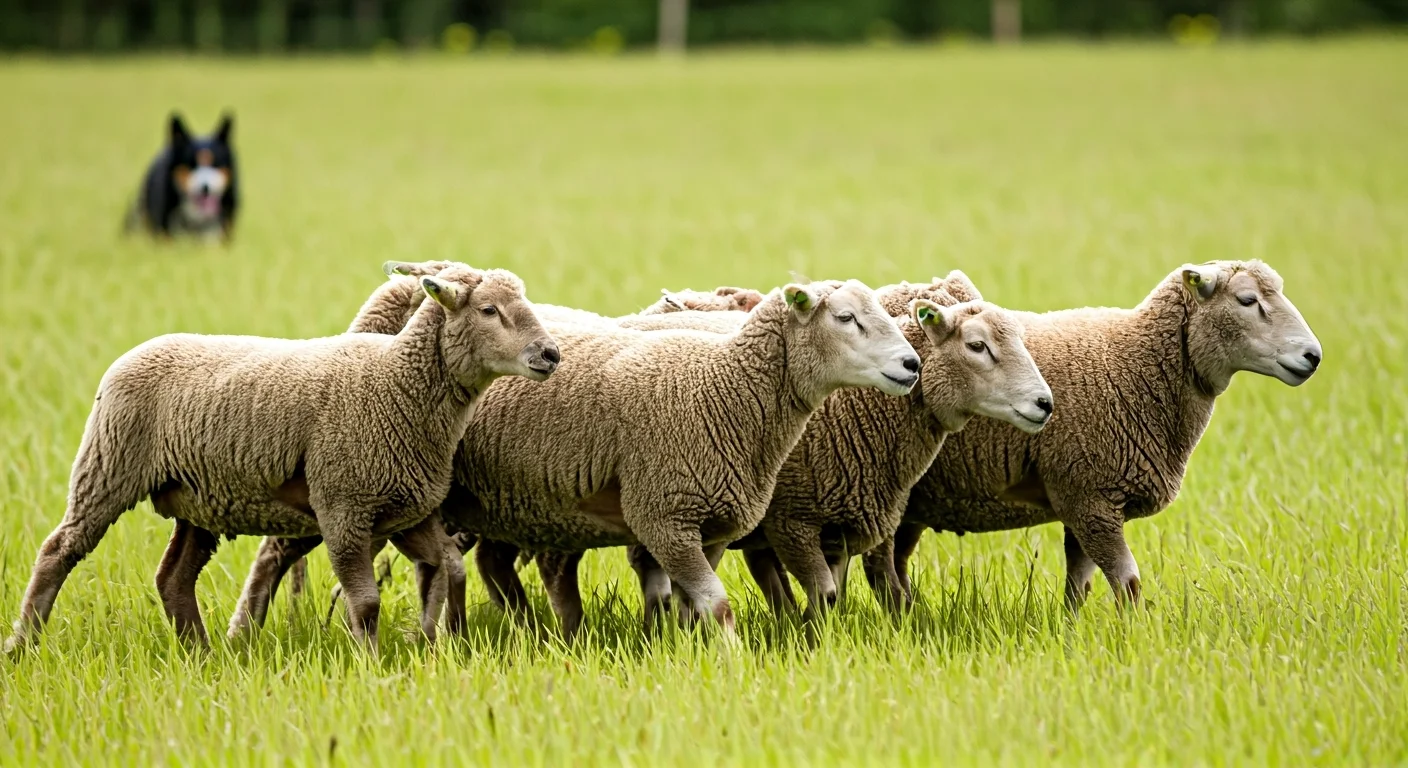 Flock dynamics during a competitive herding run