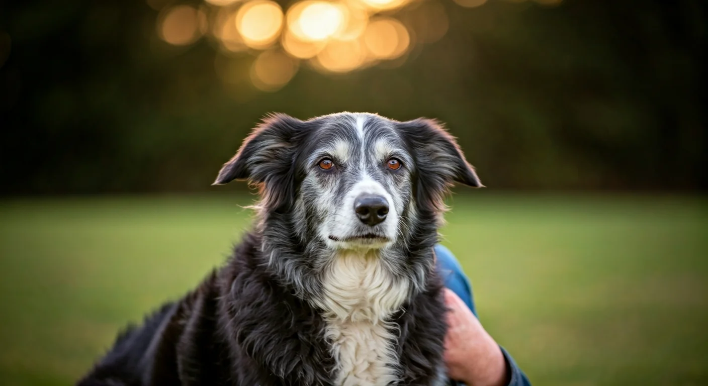 Handler with their retired working dog in old age
