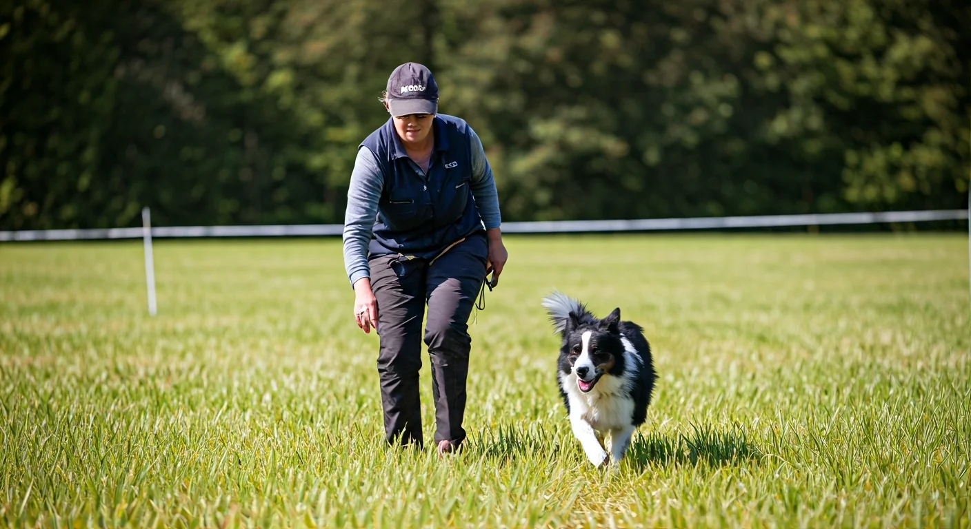 Junior handler completing a shed at a regional trial